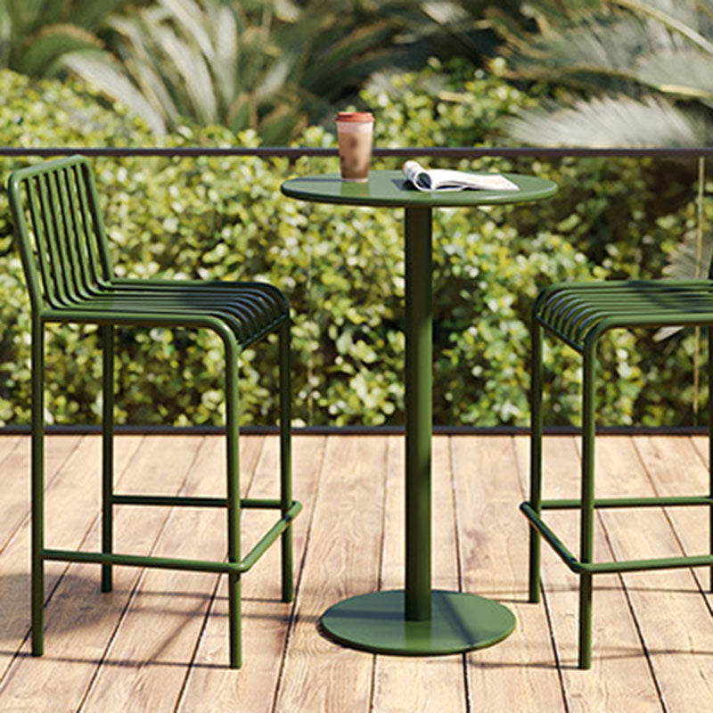 Modern Armless Backrest Counter Stool Iron Cafe Bar Stool with Seat and Pedal