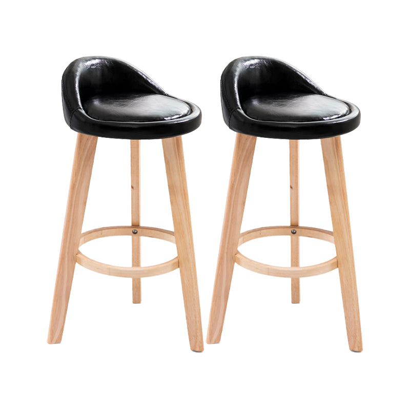 Contemporary Matte Finish Upholstered Bar Stools Restaurant Footrest Stool