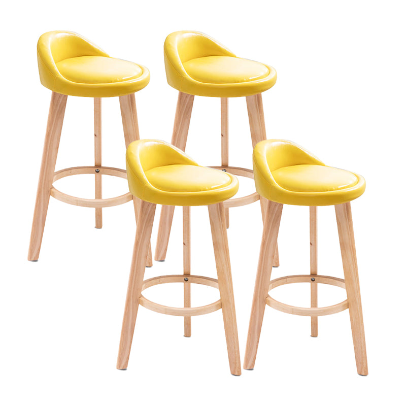 Contemporary Matte Finish Upholstered Bar Stools Restaurant Footrest Stool