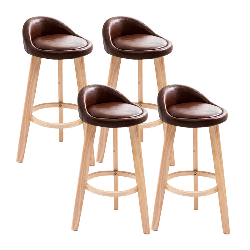 Contemporary Matte Finish Upholstered Bar Stools Restaurant Footrest Stool
