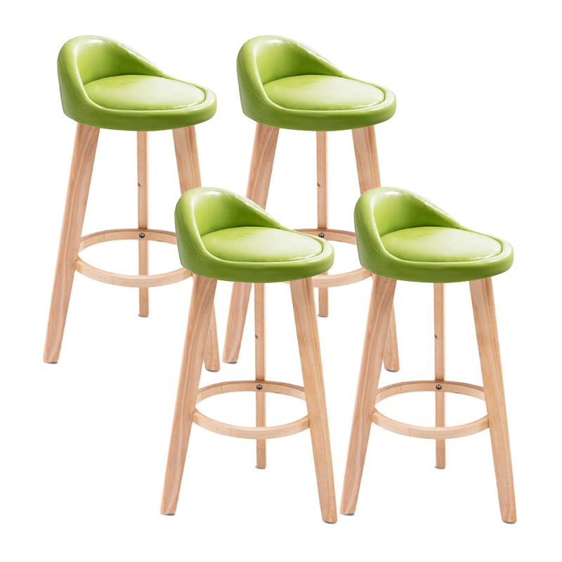 Contemporary Matte Finish Upholstered Bar Stools Restaurant Footrest Stool