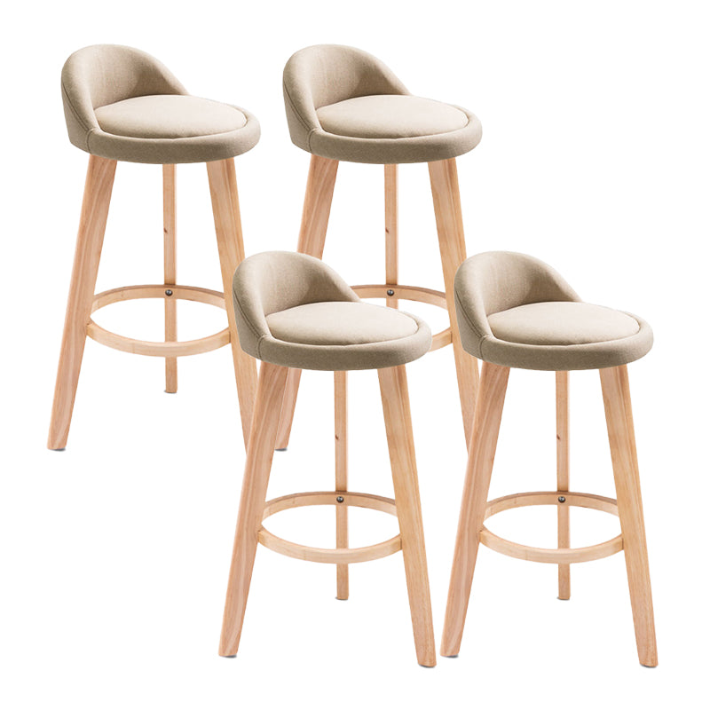 Contemporary Matte Finish Upholstered Bar Stools Restaurant Footrest Stool