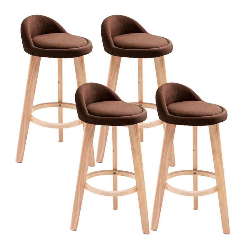 Contemporary Matte Finish Upholstered Bar Stools Restaurant Footrest Stool