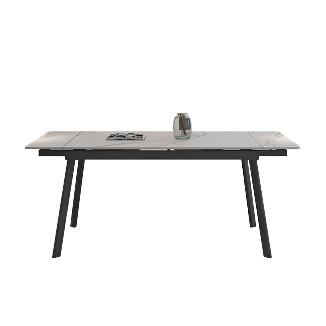 Modern 1/4/5/7 Pieces Dining Table Set with White Sintered Stone Top Scalable Dinette Set