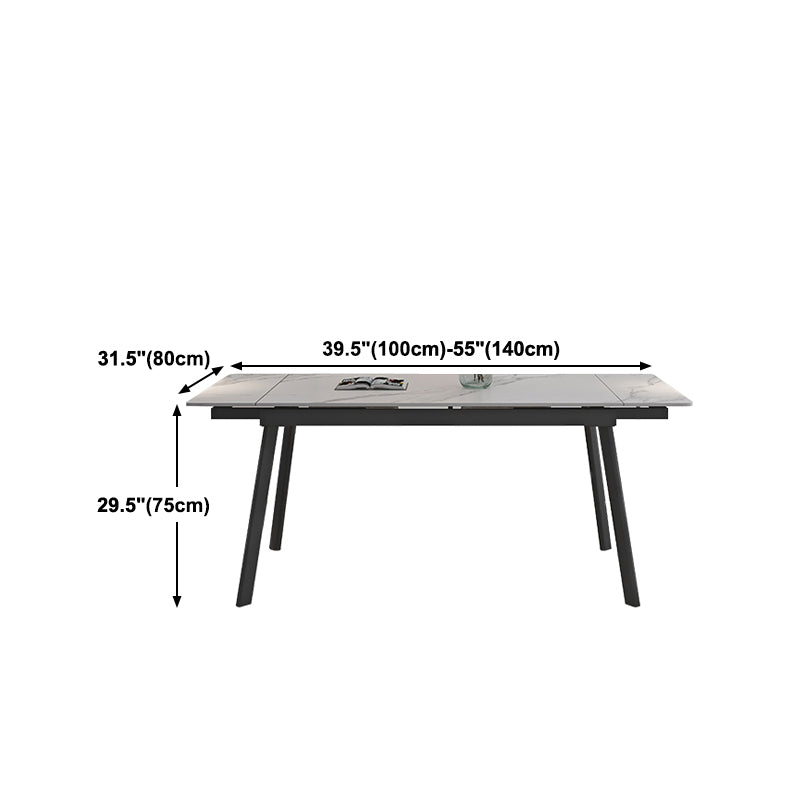 Modern 1/4/5/7 Pieces Dining Table Set with White Sintered Stone Top Scalable Dinette Set