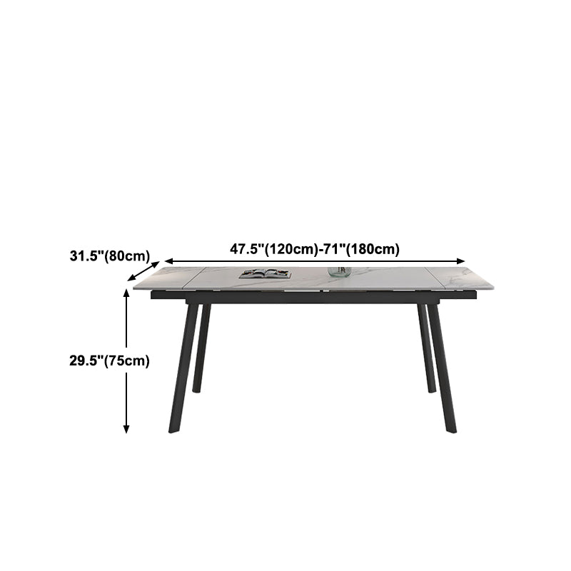 Modern 1/4/5/7 Pieces Dining Table Set with White Sintered Stone Top Scalable Dinette Set
