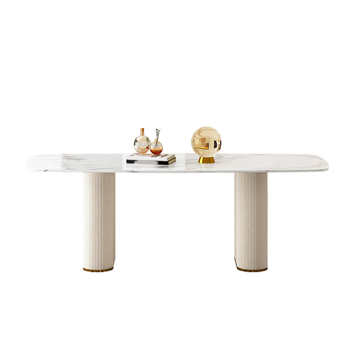 Nordic 1/5/7 Pieces Dining Set Sintered Stone Dining Table with Leather Chairs