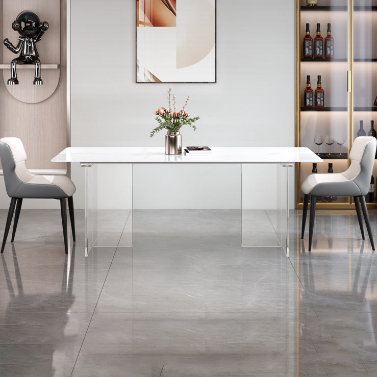 Designer Style 1/3/4/5 Pieces Dining Set Sintered Stone Dining Table with Leather Chairs