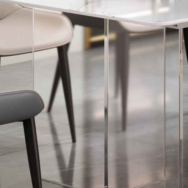 Designer Style 1/3/4/5 Pieces Dining Set Sintered Stone Dining Table with Leather Chairs
