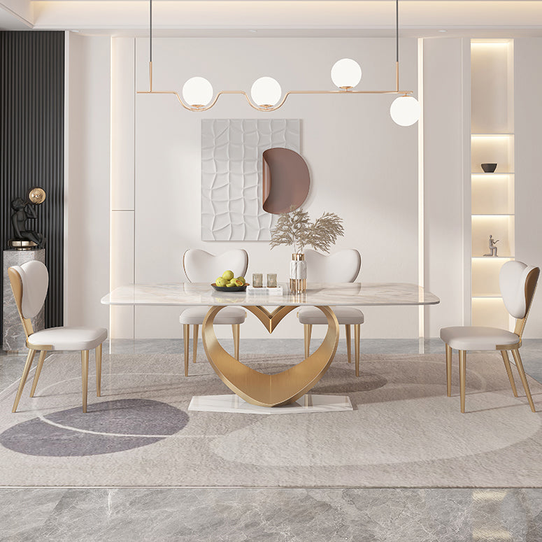 1/4/5/7/9 Pieces Dining Chairs Set  Sintered Stone Dining Table Set Rectangle Table