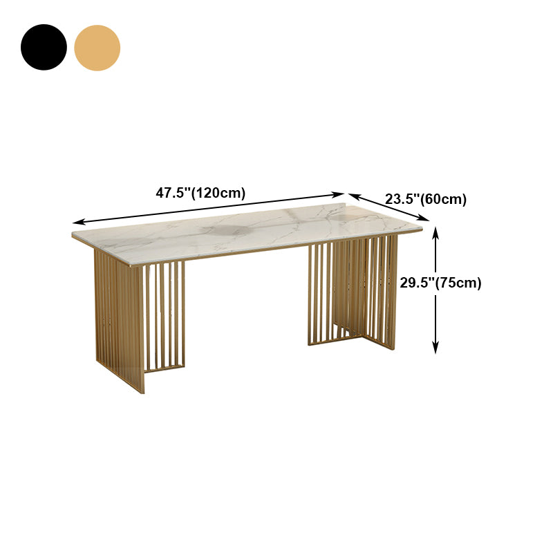 Luxury 1/5 Pieces Rectangle Dining Set Sintered Stone Dining Table with Leather Chairs