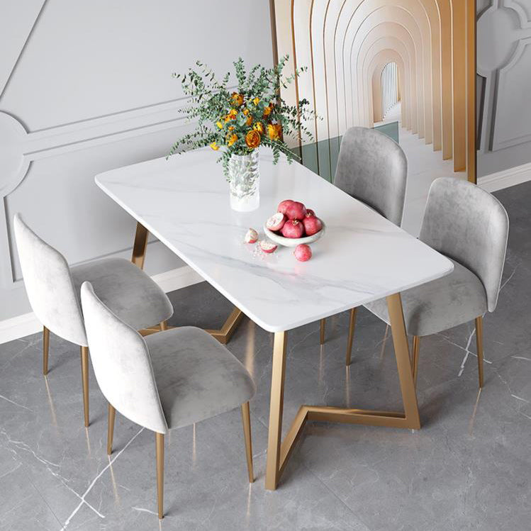 Traditional Luxury Stone Furniture Rectangle Double Pedestal Dining Site Table