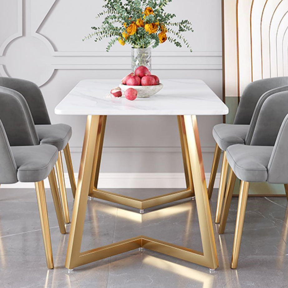 Traditional Luxury Stone Furniture Rectangle Double Pedestal Dining Site Table