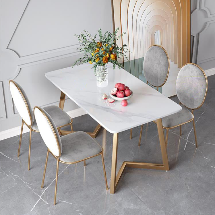 Traditional Luxury Stone Furniture Rectangle Double Pedestal Dining Site Table