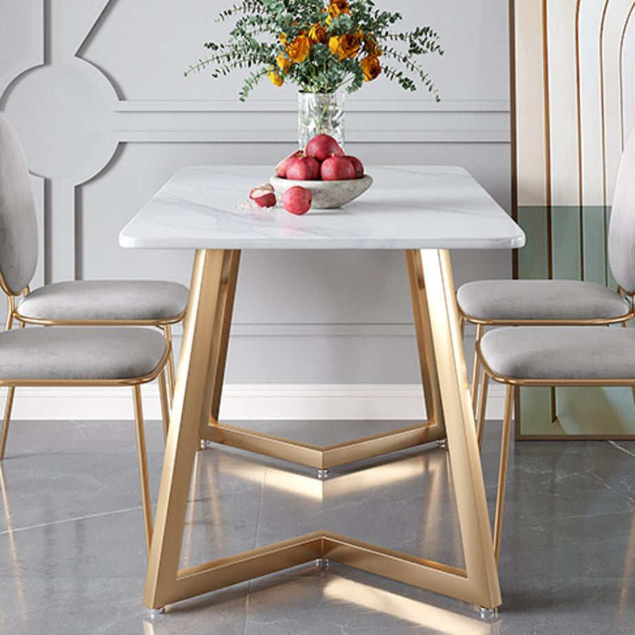 Traditional Luxury Stone Furniture Rectangle Double Pedestal Dining Site Table