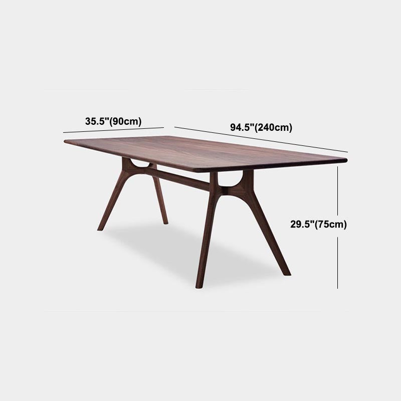 Rectangle Simplicity Dining Table Fixed Table with Solid Wood