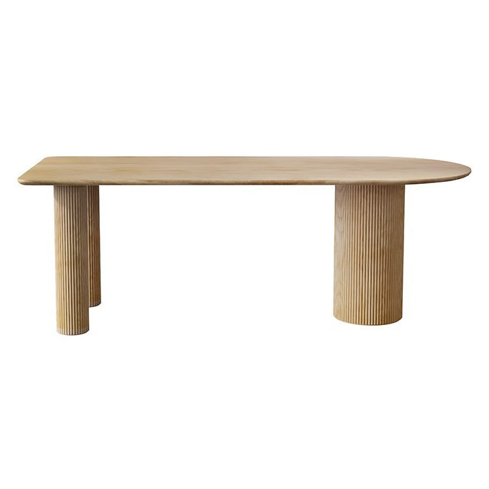 Free Form Wood Dining Table Natural and Walnut Dining Table with Pedestal Base