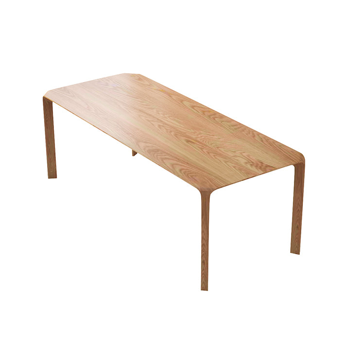 Solid Wood 4 Legs Dining Site Table Modern Rectangle Fixed Dinette Table