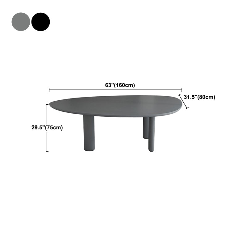 Nordic Simple Solid Wood Table for Restaurant Oval Table with Three Pedestal