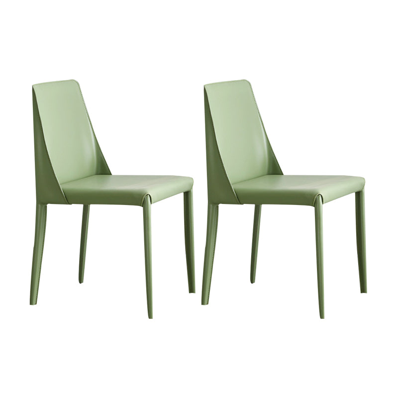 Modern Chair Dining Armless Chair for Kitchen with Metal Legs