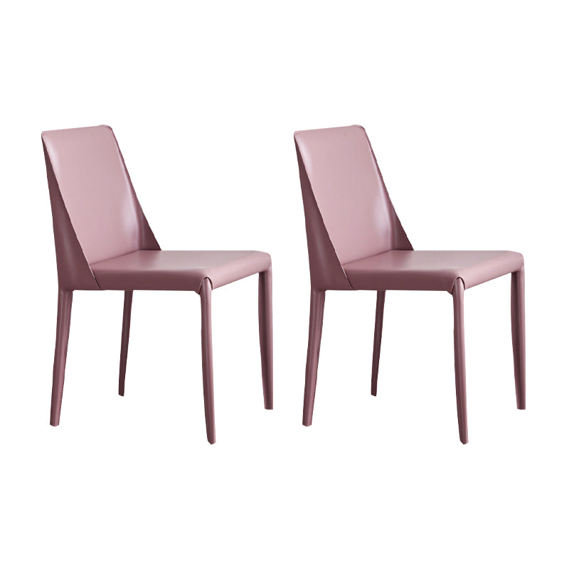 Modern Chair Dining Armless Chair for Kitchen with Metal Legs
