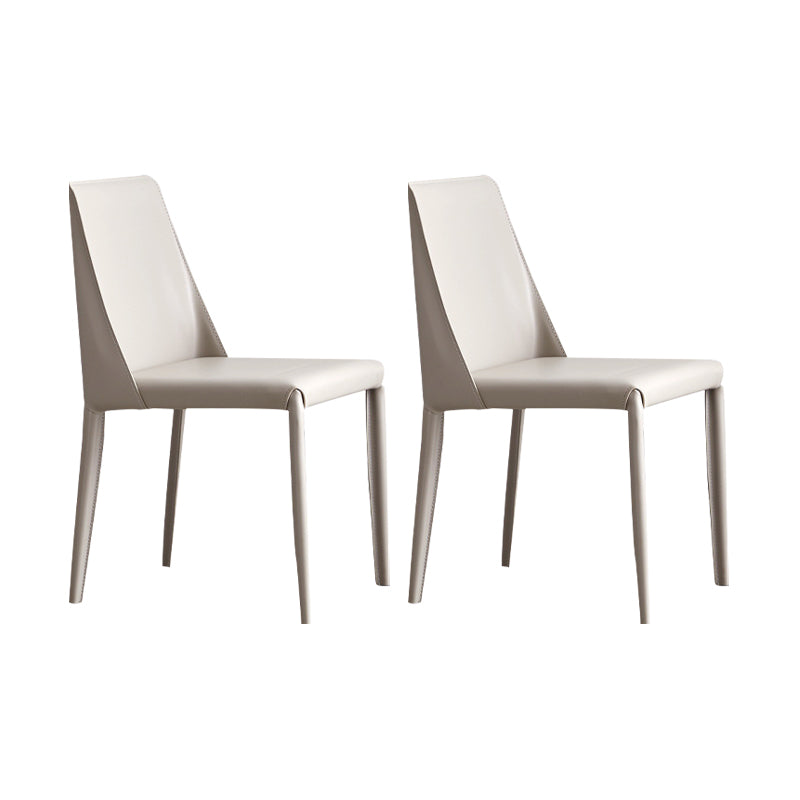 Modern Chair Dining Armless Chair for Kitchen with Metal Legs