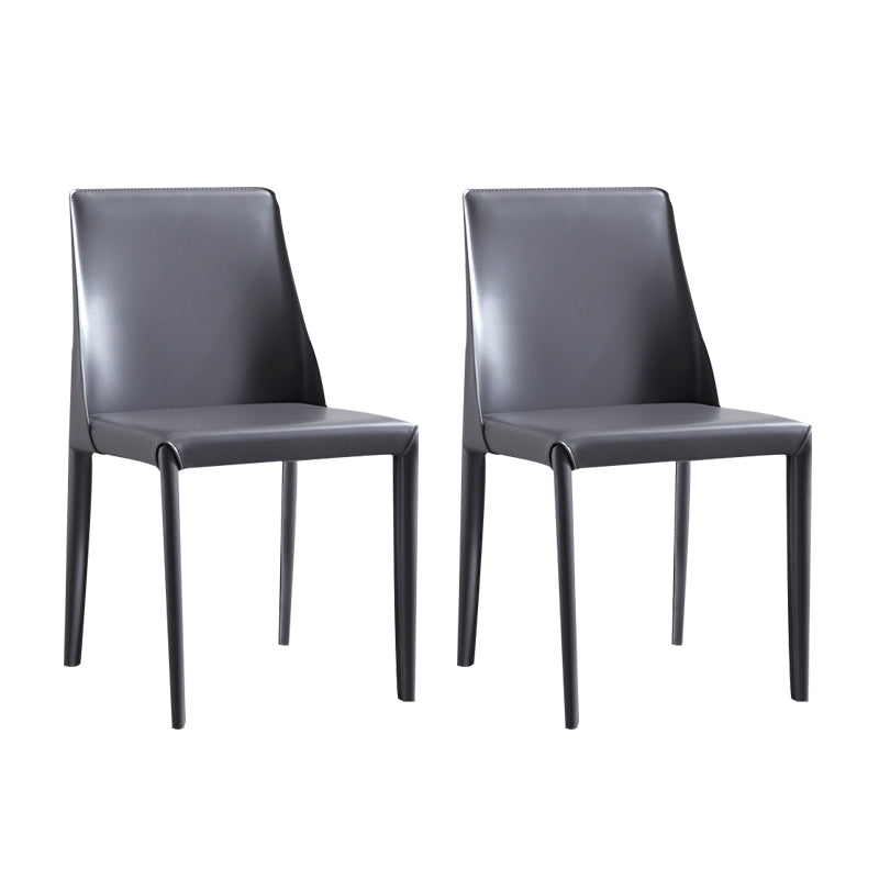 Modern Chair Dining Armless Chair for Kitchen with Metal Legs