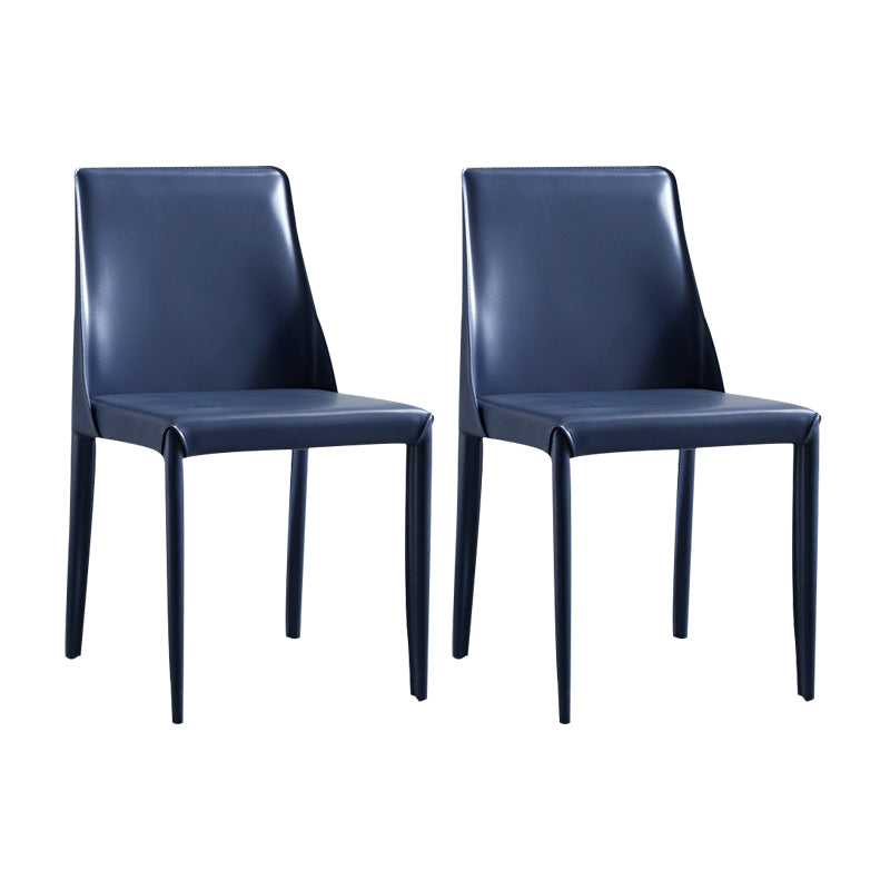 Modern Chair Dining Armless Chair for Kitchen with Metal Legs