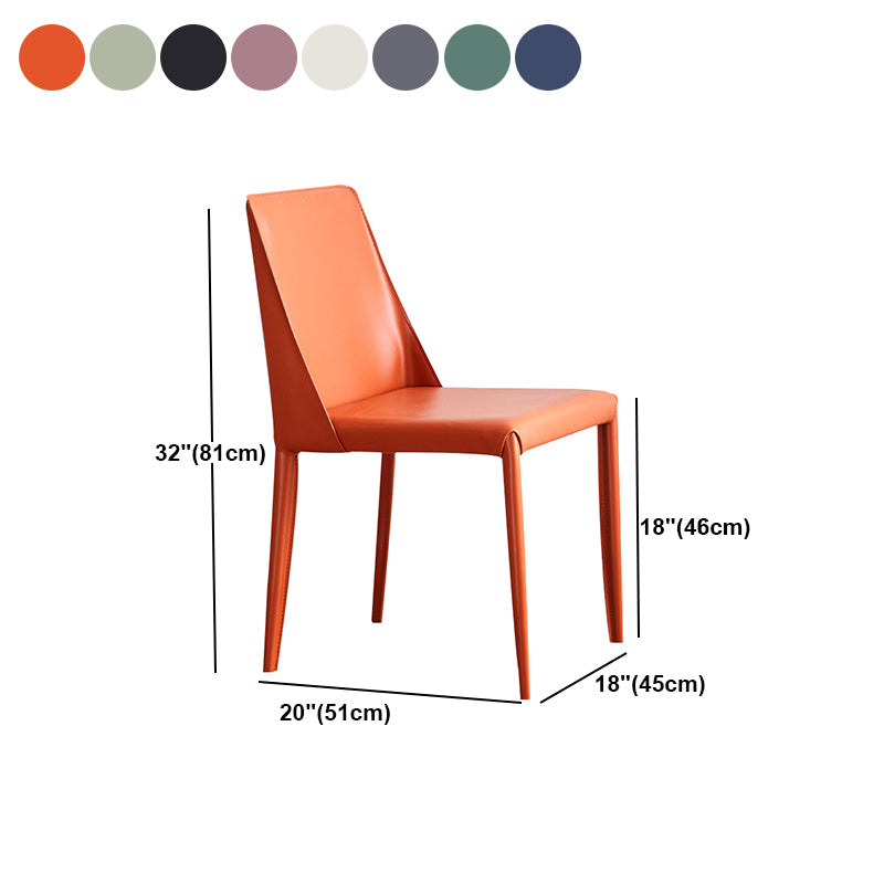 Modern Chair Dining Armless Chair for Kitchen with Metal Legs