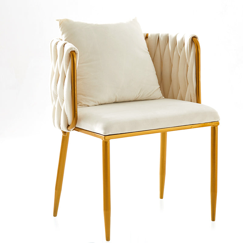 Scandinavian Armless Solid Back Chair Upholstered Side Chairs