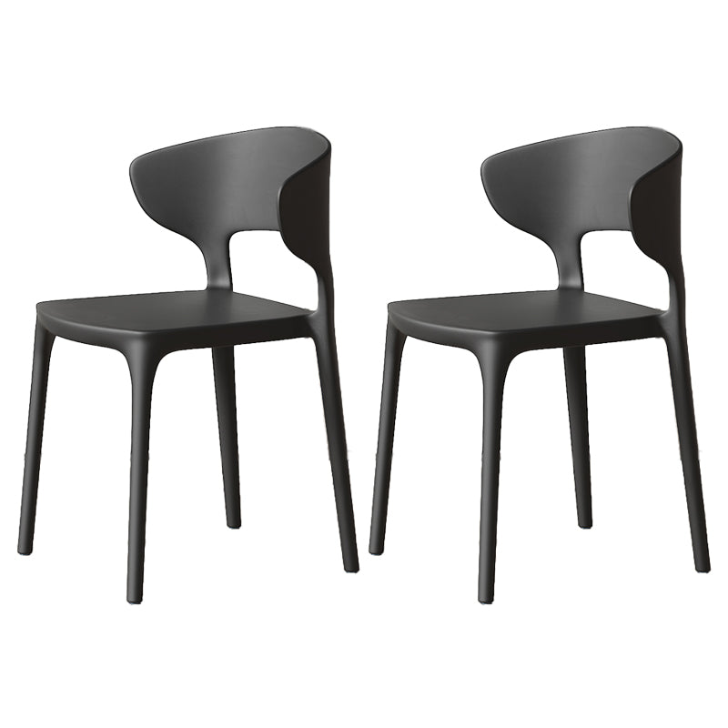 Minimalist Plastic Dining Armless Chair Colorful Wingback Side Chair
