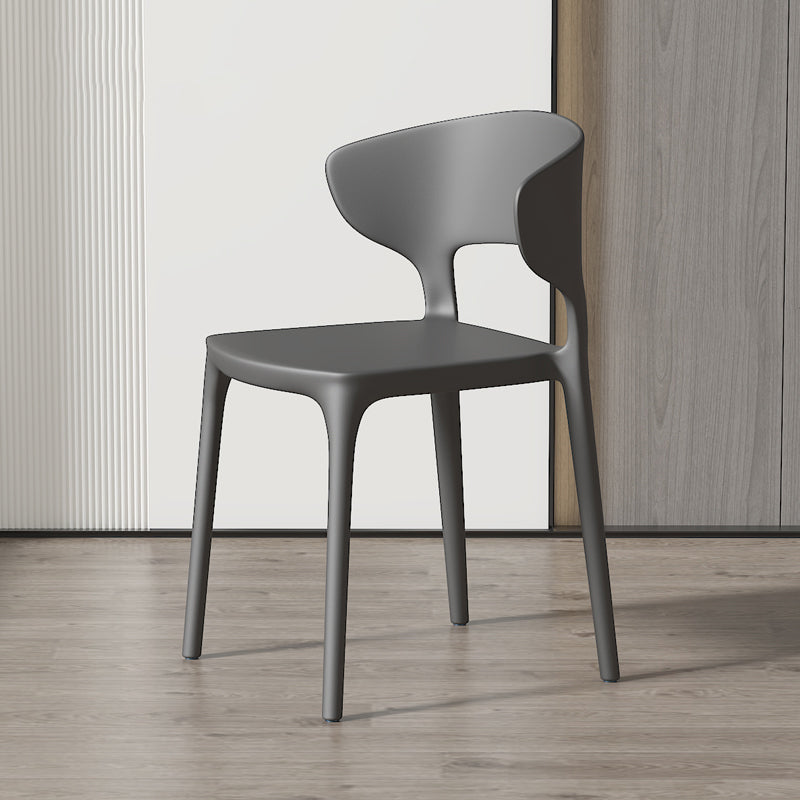 Minimalist Plastic Dining Armless Chair Colorful Wingback Side Chair