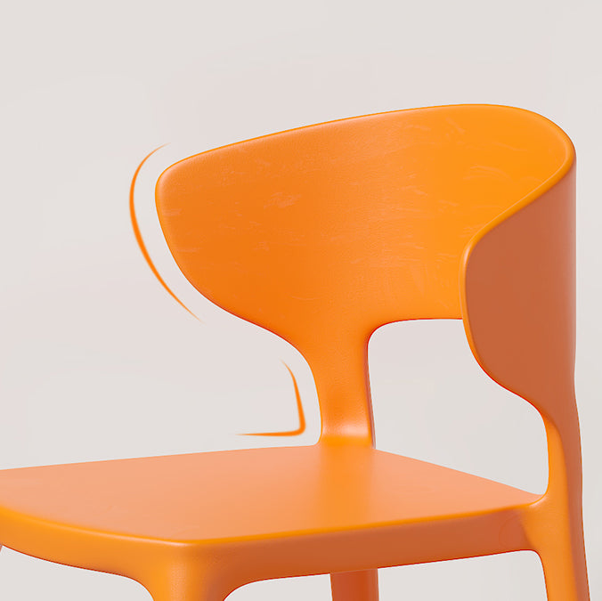 Minimalist Plastic Dining Armless Chair Colorful Wingback Side Chair
