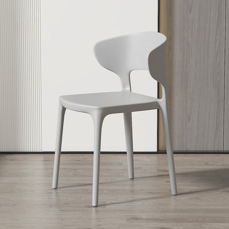 Minimalist Plastic Dining Armless Chair Colorful Wingback Side Chair