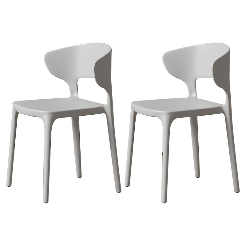 Minimalist Plastic Dining Armless Chair Colorful Wingback Side Chair
