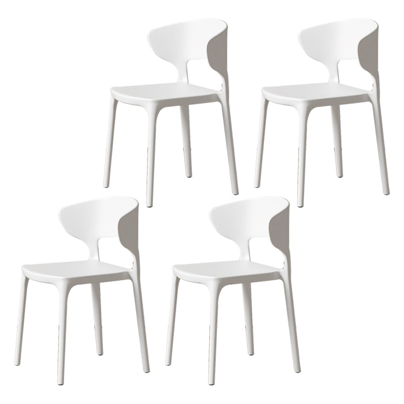 Minimalist Plastic Dining Armless Chair Colorful Wingback Side Chair