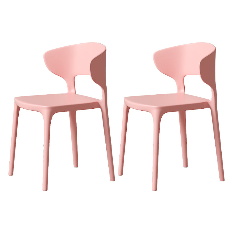 Minimalist Plastic Dining Armless Chair Colorful Wingback Side Chair