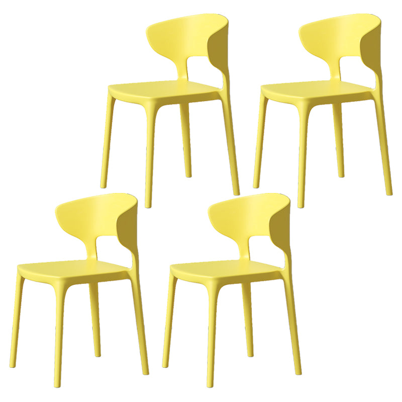 Minimalist Plastic Dining Armless Chair Colorful Wingback Side Chair