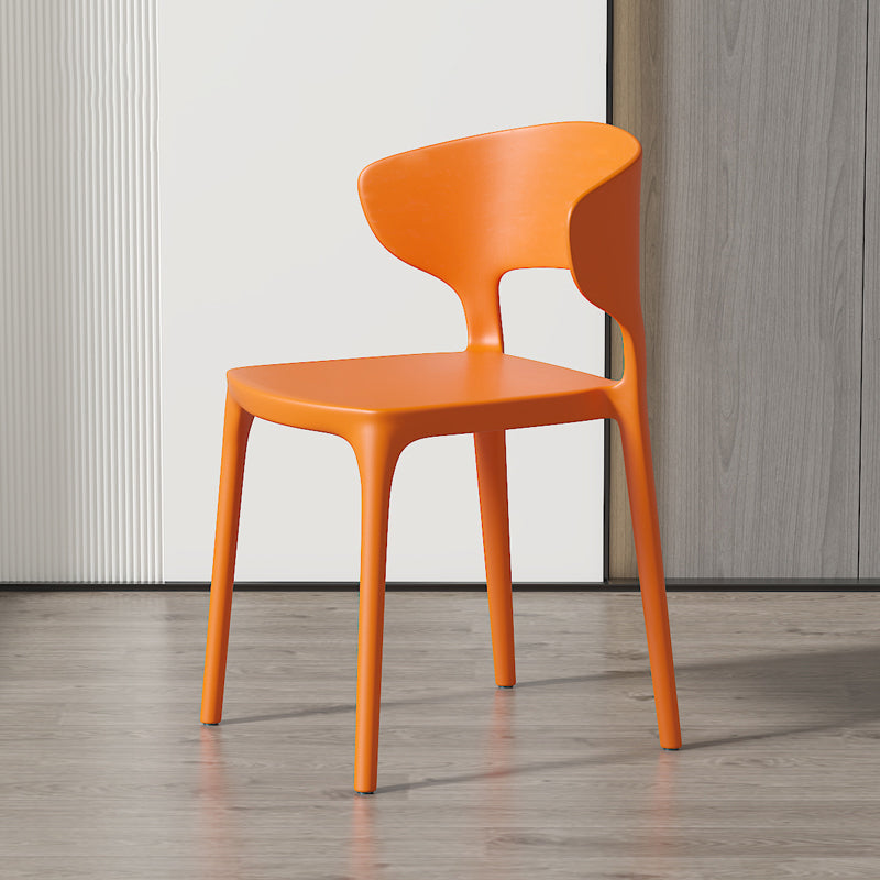 Minimalist Plastic Dining Armless Chair Colorful Wingback Side Chair
