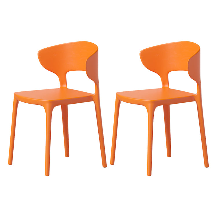 Minimalist Plastic Dining Armless Chair Colorful Wingback Side Chair