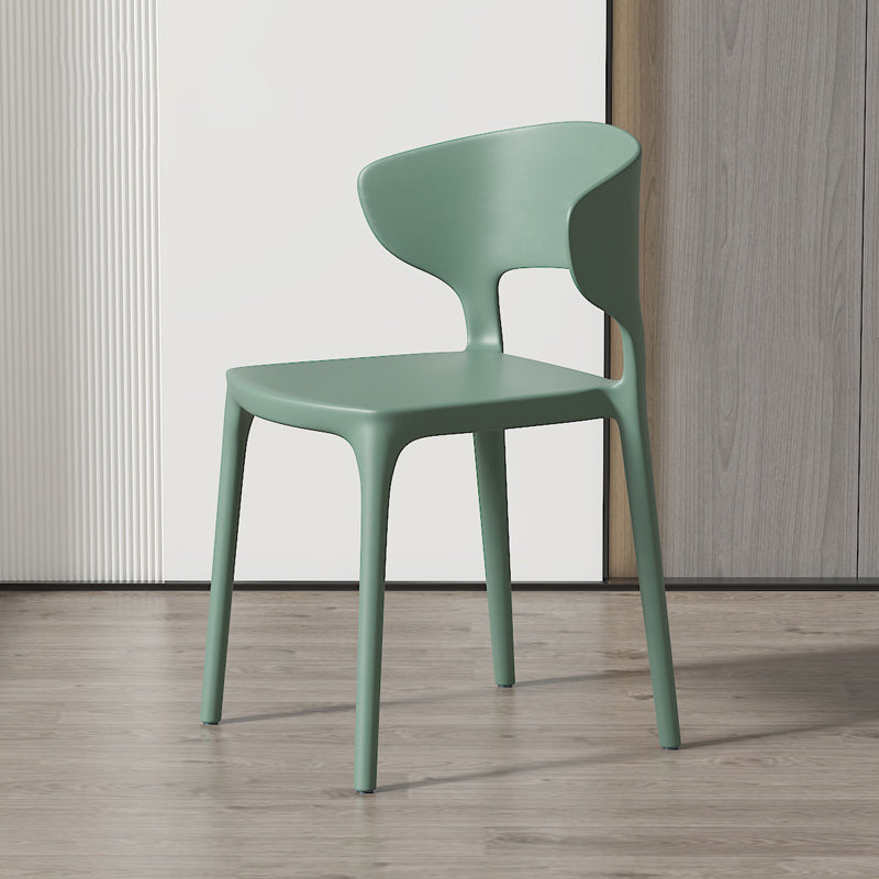 Minimalist Plastic Dining Armless Chair Colorful Wingback Side Chair