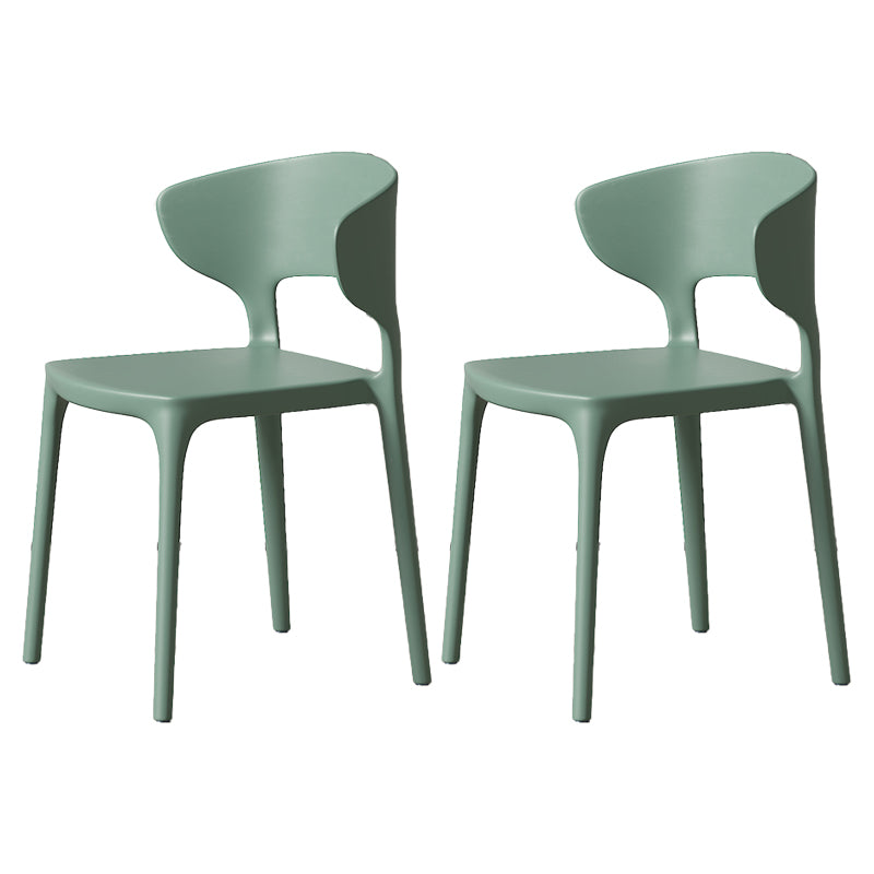 Minimalist Plastic Dining Armless Chair Colorful Wingback Side Chair
