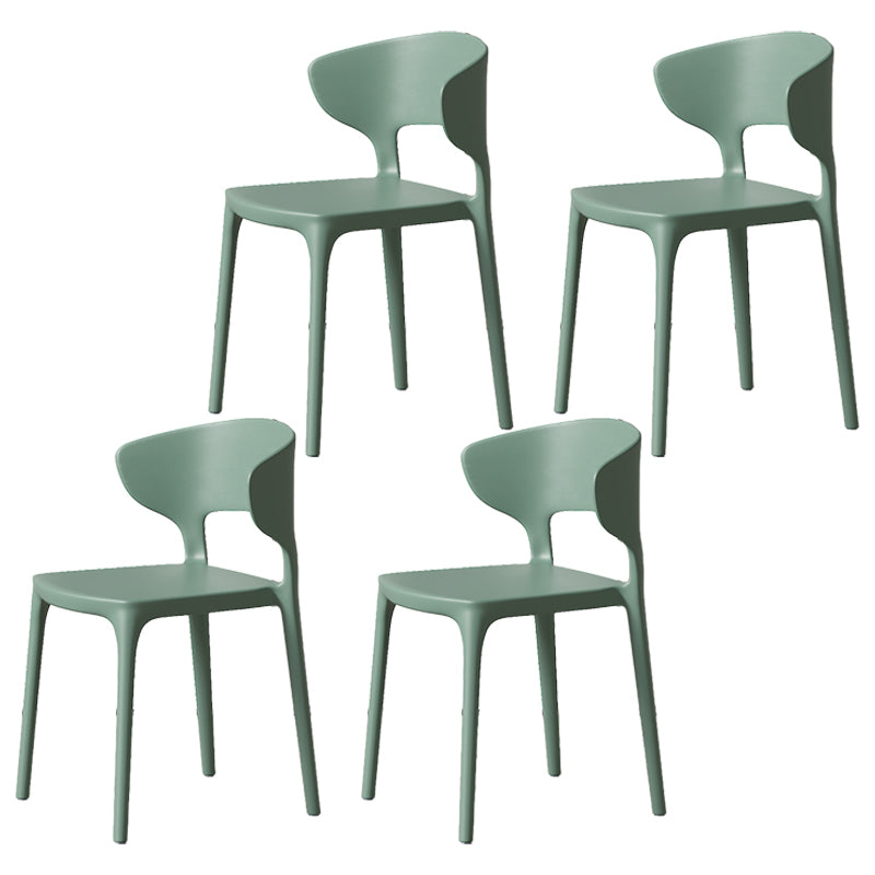 Minimalist Plastic Dining Armless Chair Colorful Wingback Side Chair