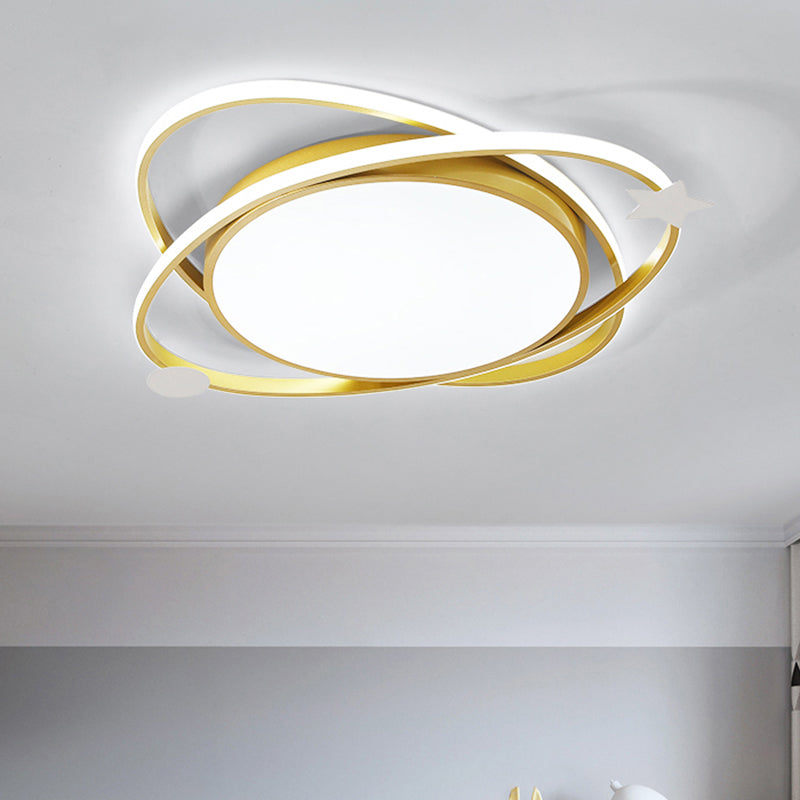 Modern Colorful Ceiling Light Metal Round LED Flush Mount Light for Kid's Room