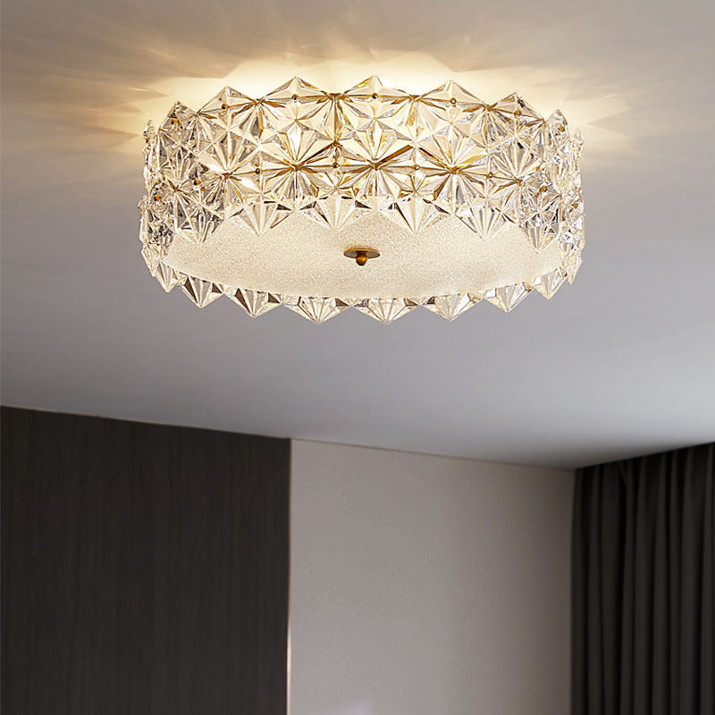 Modern Geometric Ceiling Light Glass Flush Mount Light for Living Room