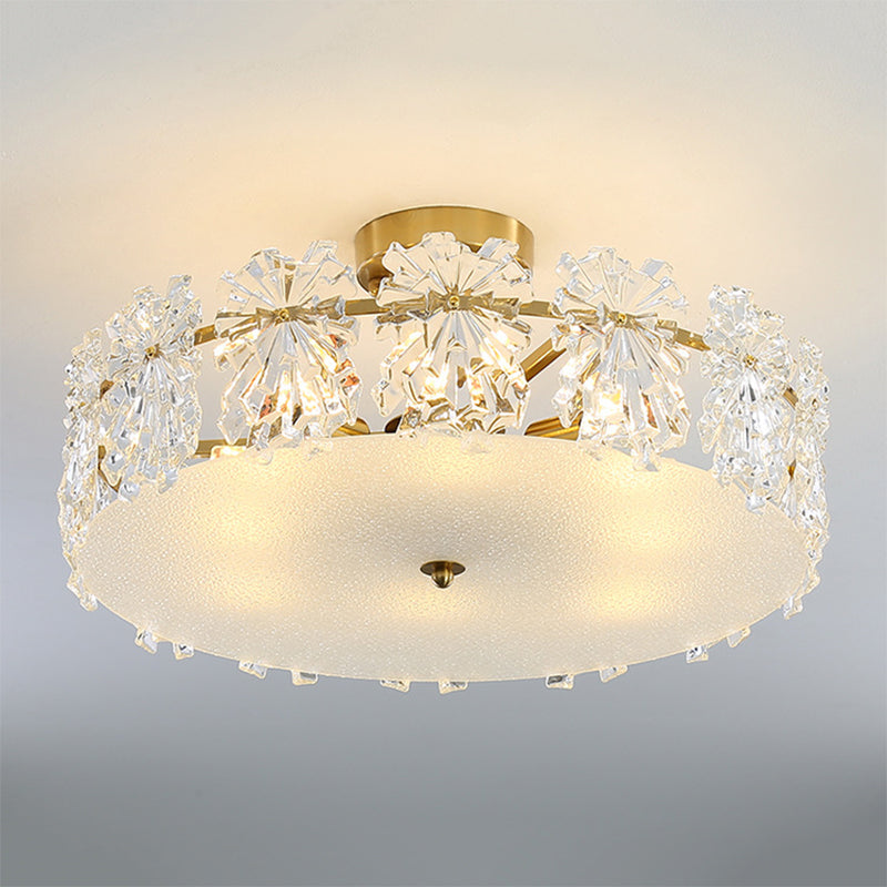 Modern Geometric Ceiling Light Glass Flush Mount Light for Living Room