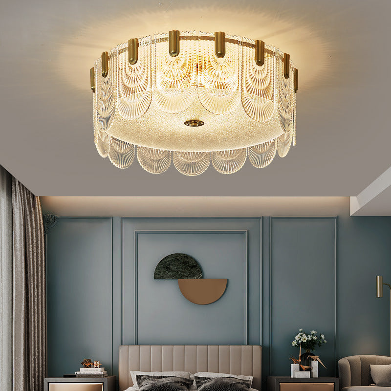 Modern Geometric Ceiling Light Glass Flush Mount Light for Living Room