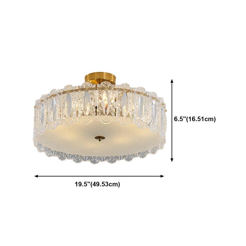 Modern Geometric Ceiling Light Glass Flush Mount Light for Living Room