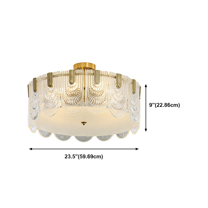 Modern Geometric Ceiling Light Glass Flush Mount Light for Living Room