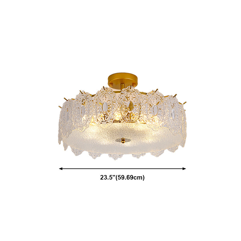 Modern Geometric Ceiling Light Glass Flush Mount Light for Living Room